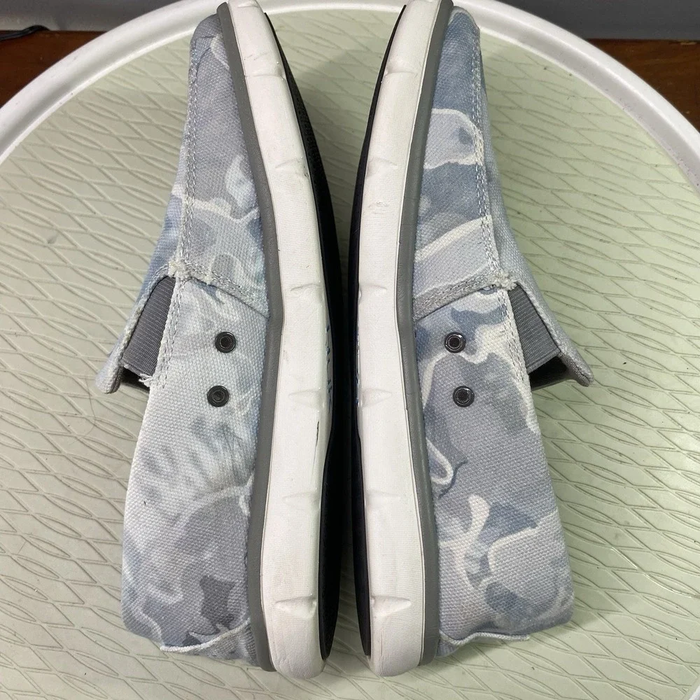 HUK Performance Brewster Mens Fishing Slip On Casual Shoes Light Blue/white Sz.8